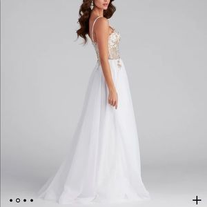 Windsor Arie Embroidered Corset Tulle A-Line Gown